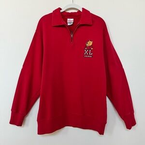 Vintage Disney Store Winnie the Pooh 1/4 Zip Oversized Sweatshirt ~ Medium